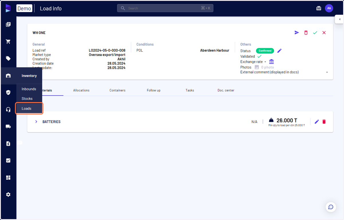 You can access outbound loads from the 'Load' page
