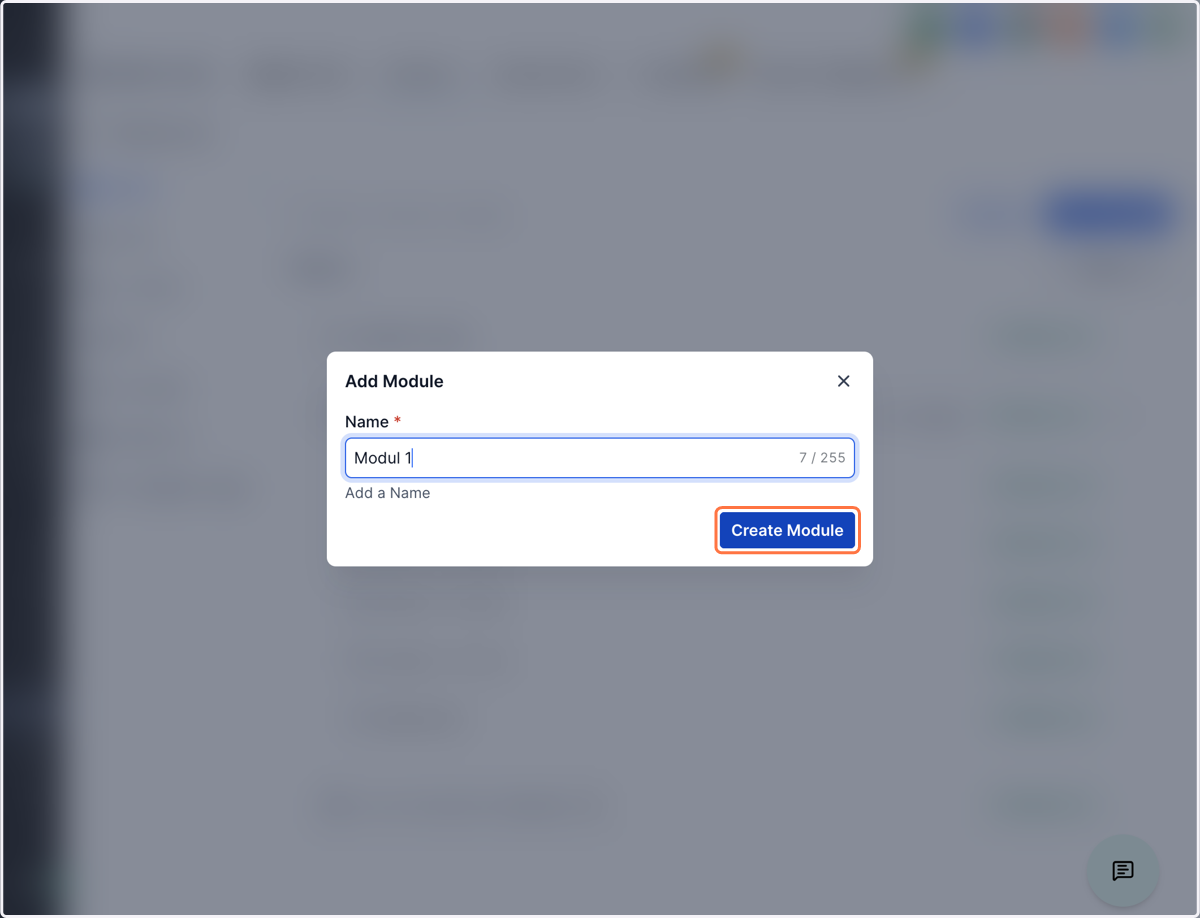 Click on Create Module