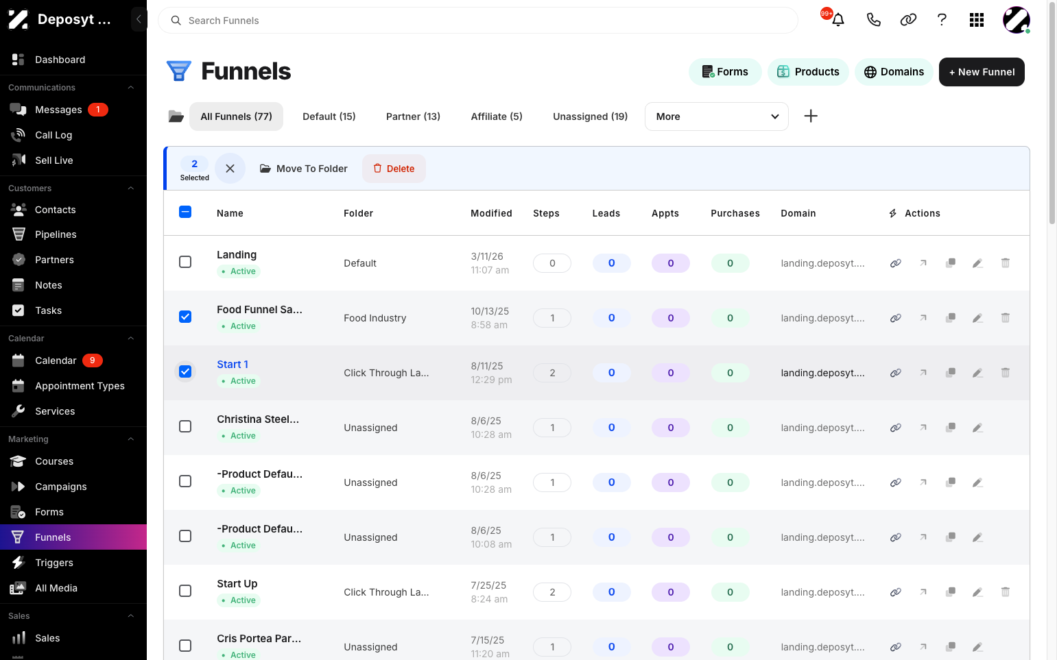 Step 3: Select multiple forms or choose Select All.