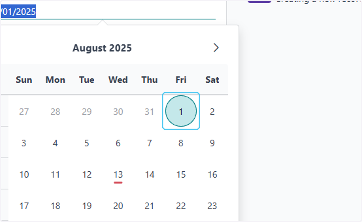 select the Contract Date