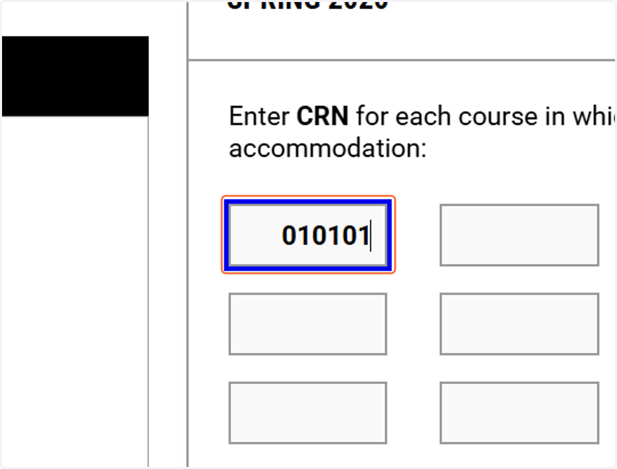 Enter in the course number.
