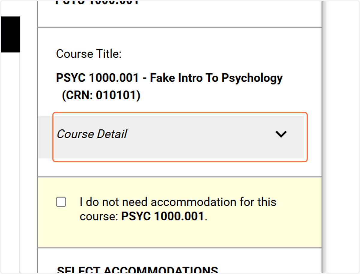 Click on Course Detail…