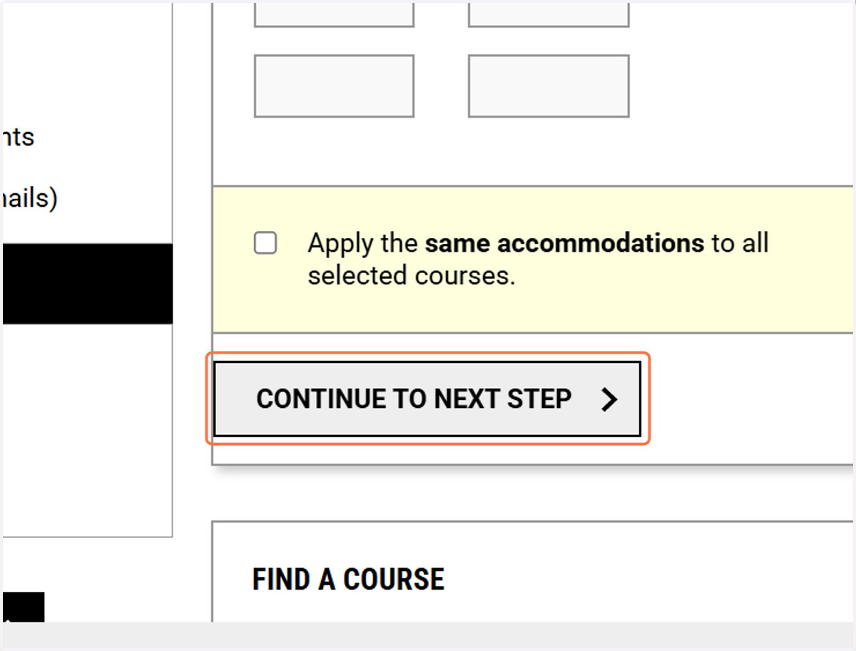 Click on CONTINUE TO NEXT STEP