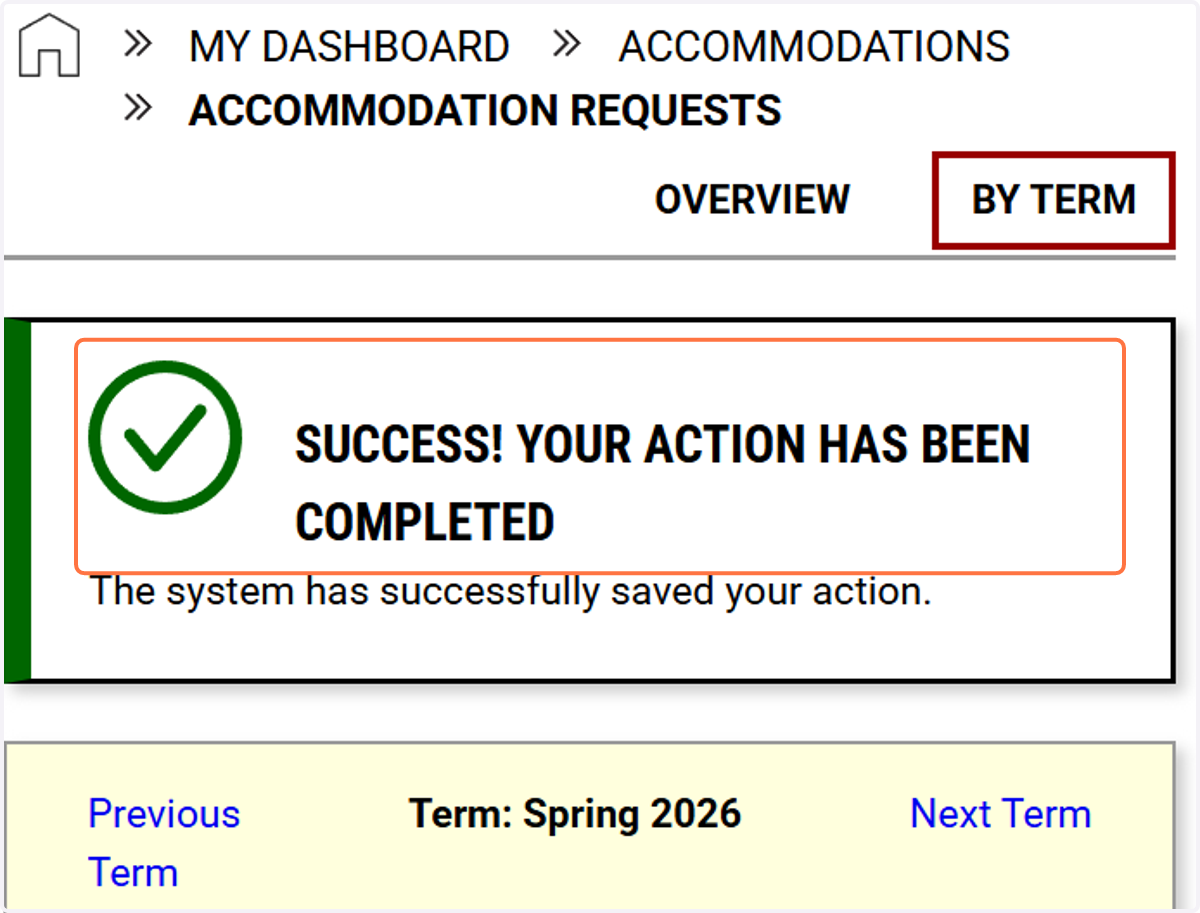 AIM will also show you a green check box when you have successfully completed an action.