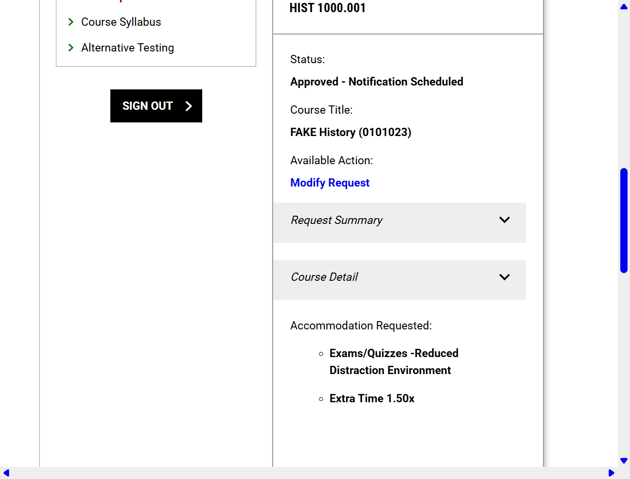 Click on Request Summary…