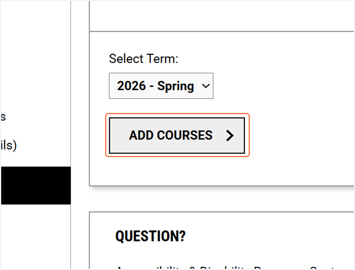 Click on ADD COURSES