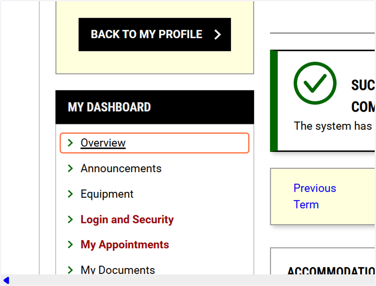 Click on OVERVIEW on the left side menu
