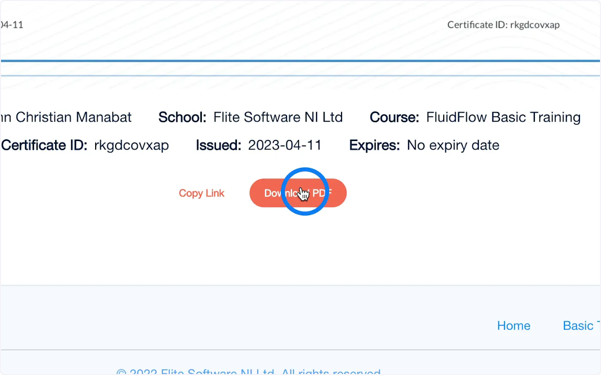 You can Download your certificate by Clicking "Download PDF"