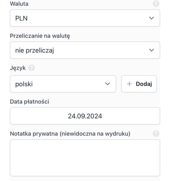 Data płatności została dodana.