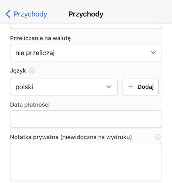 Znajdź opcję Data płatności.