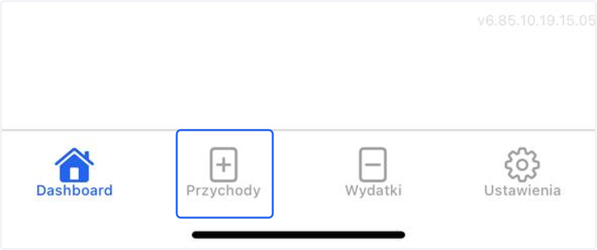 Z dolnego menu wybierz Przychody.