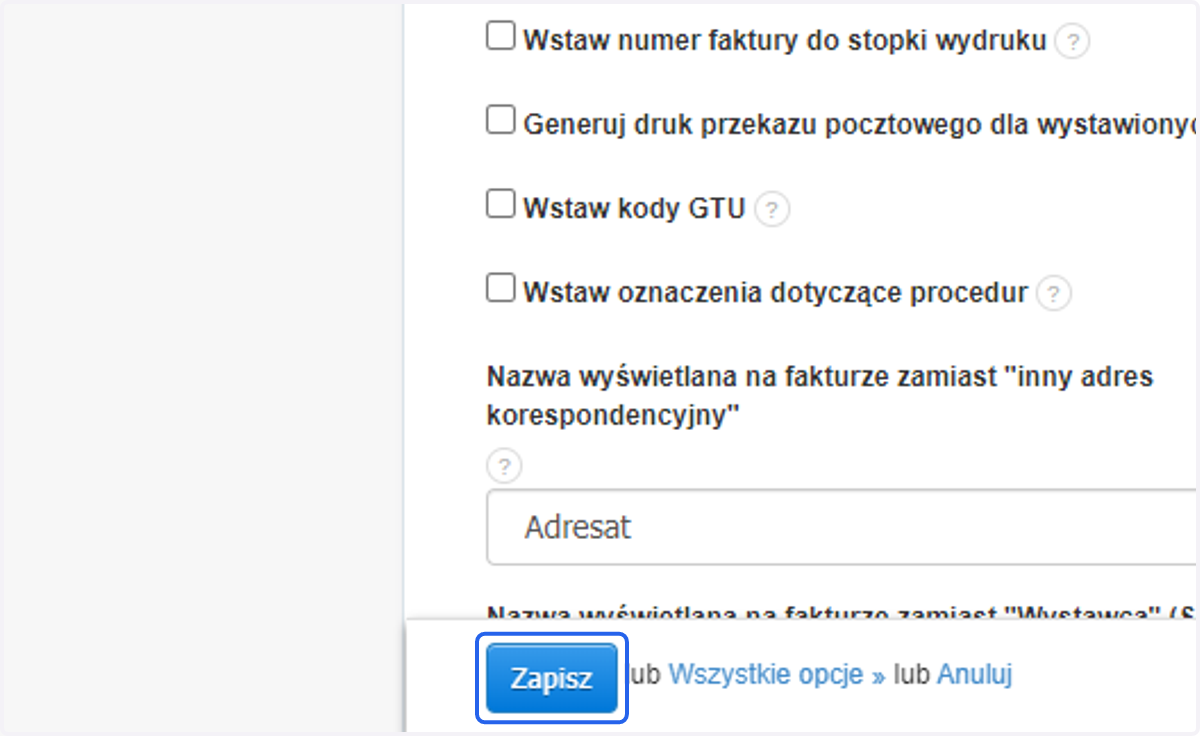 Następnie Zapisz zmiany.