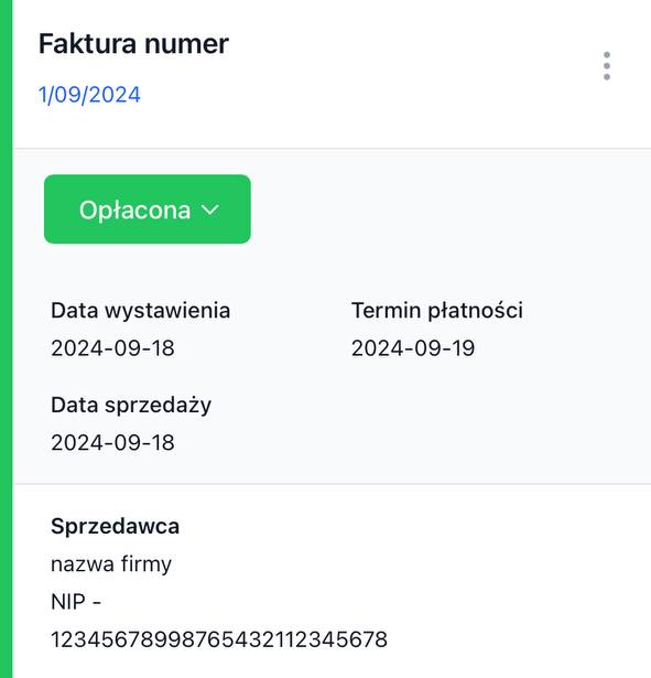 Stats faktury Opłacona.