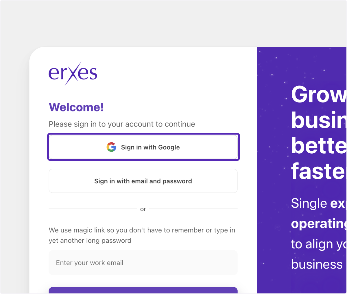 Click on Sign in with Google
