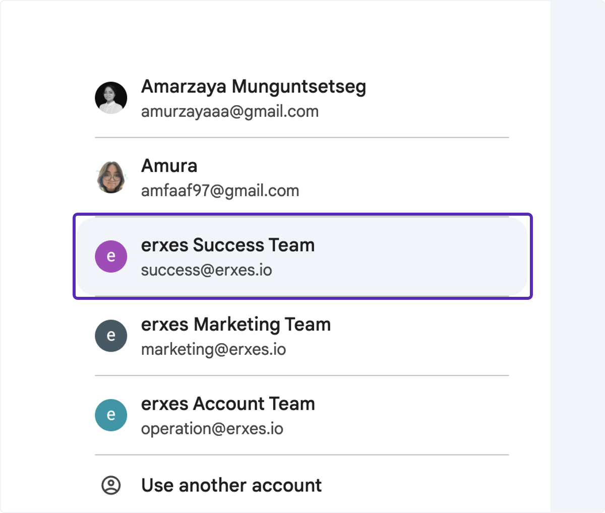 Click on erxes Success Team…