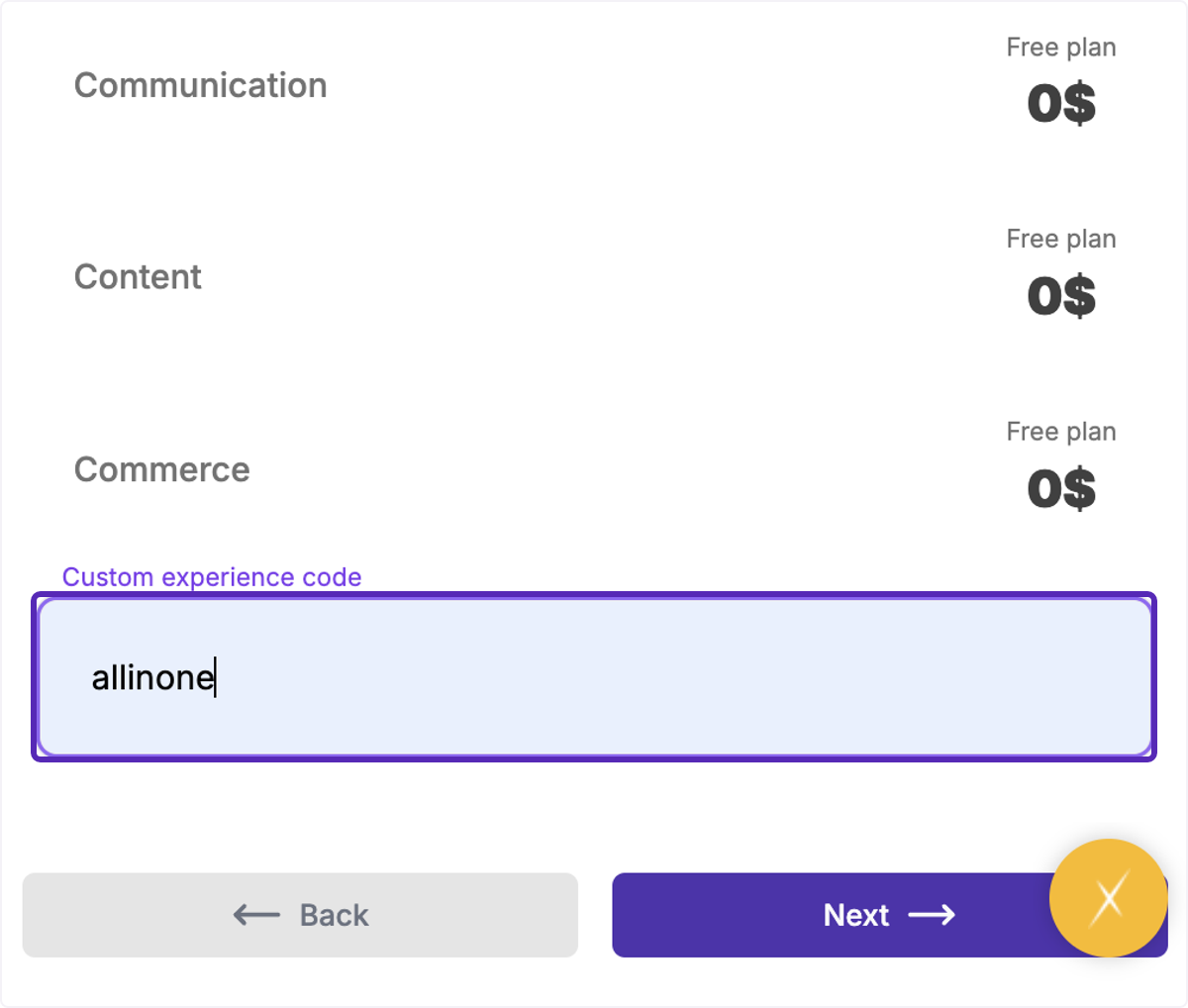 Click on Custom experience code
