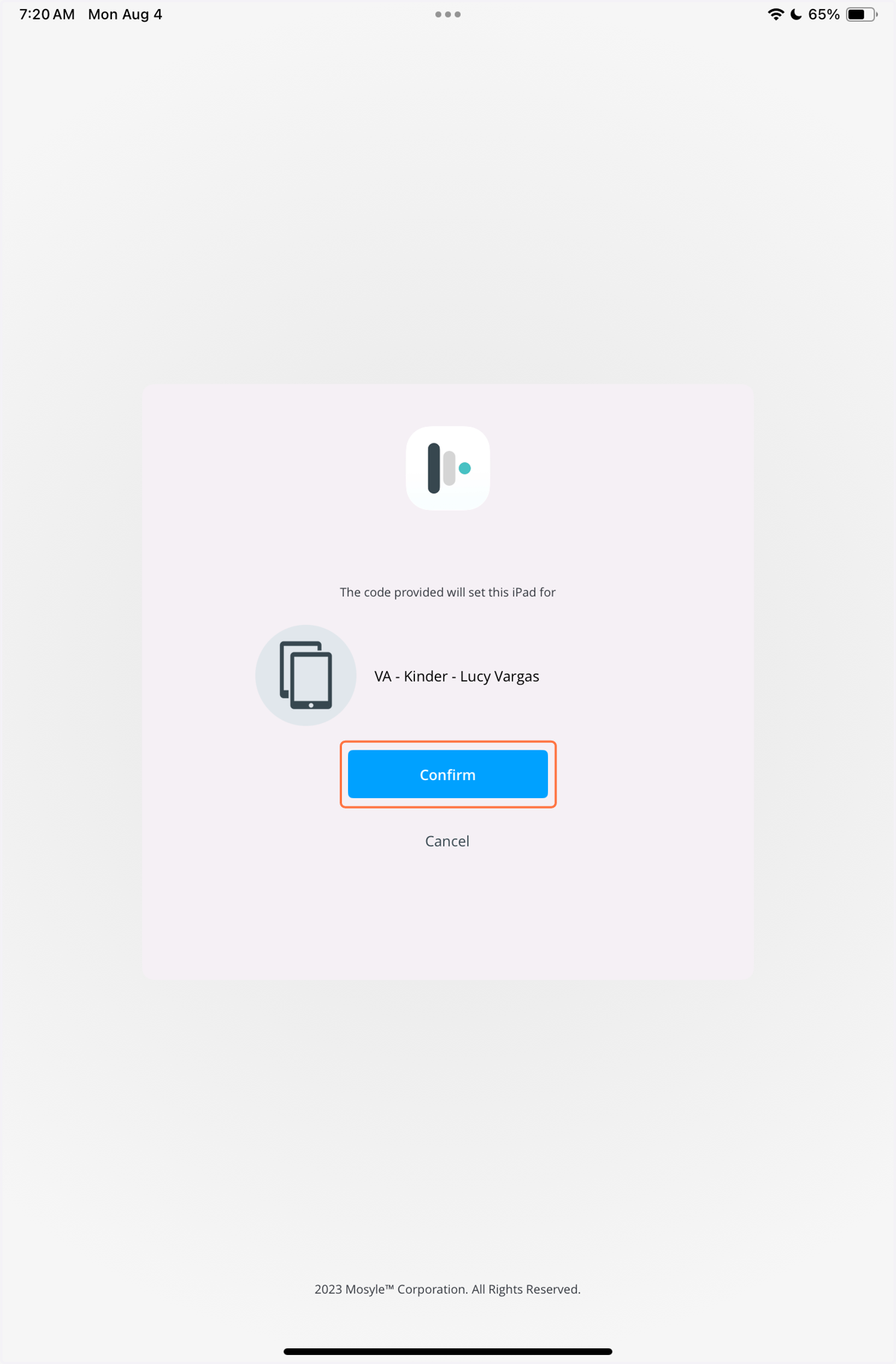 Select "Confirm"