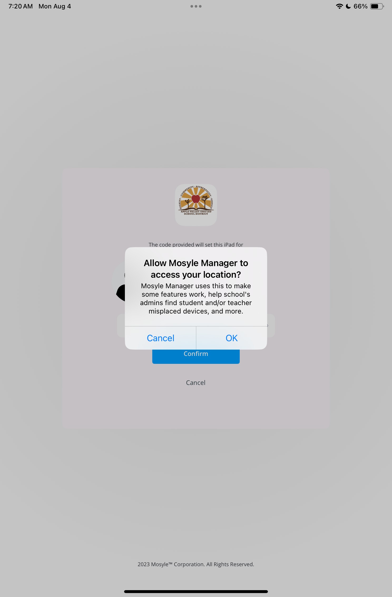 If prompted, select "Cancel" for location services