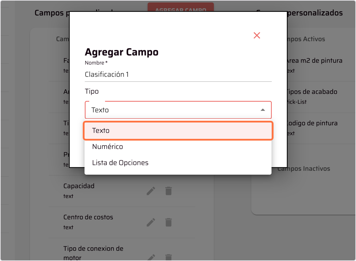 Click on Texto