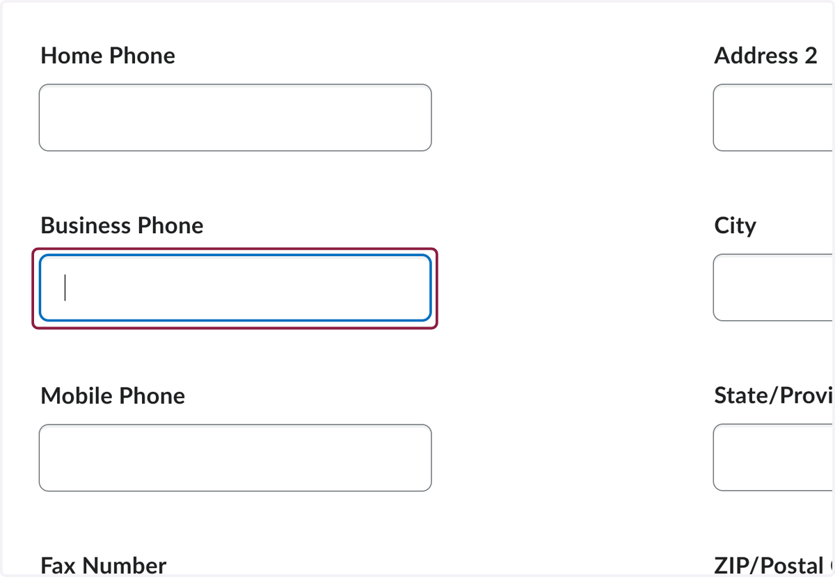 Fill in your Eastern phone number