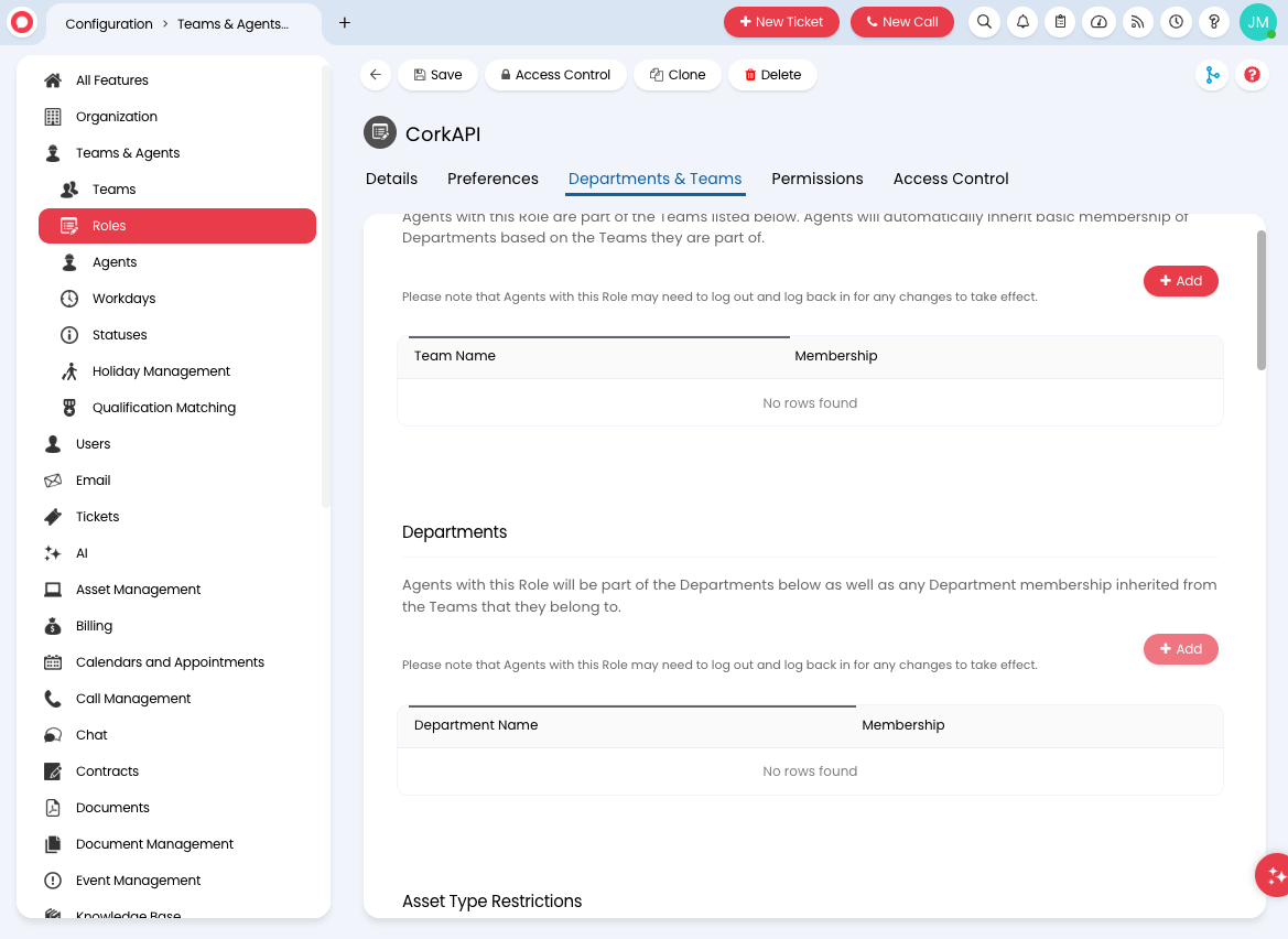 Click on Departments > Add