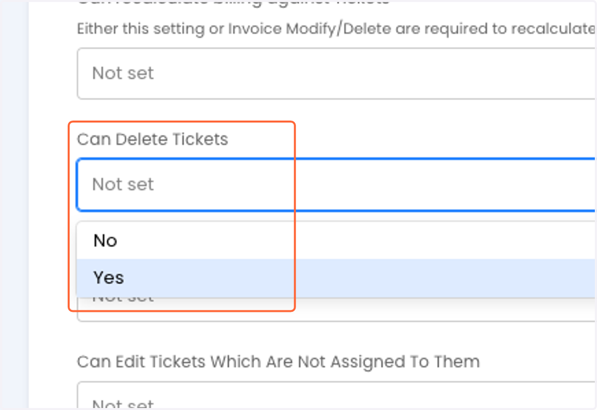 Click on Can Delete Tickets