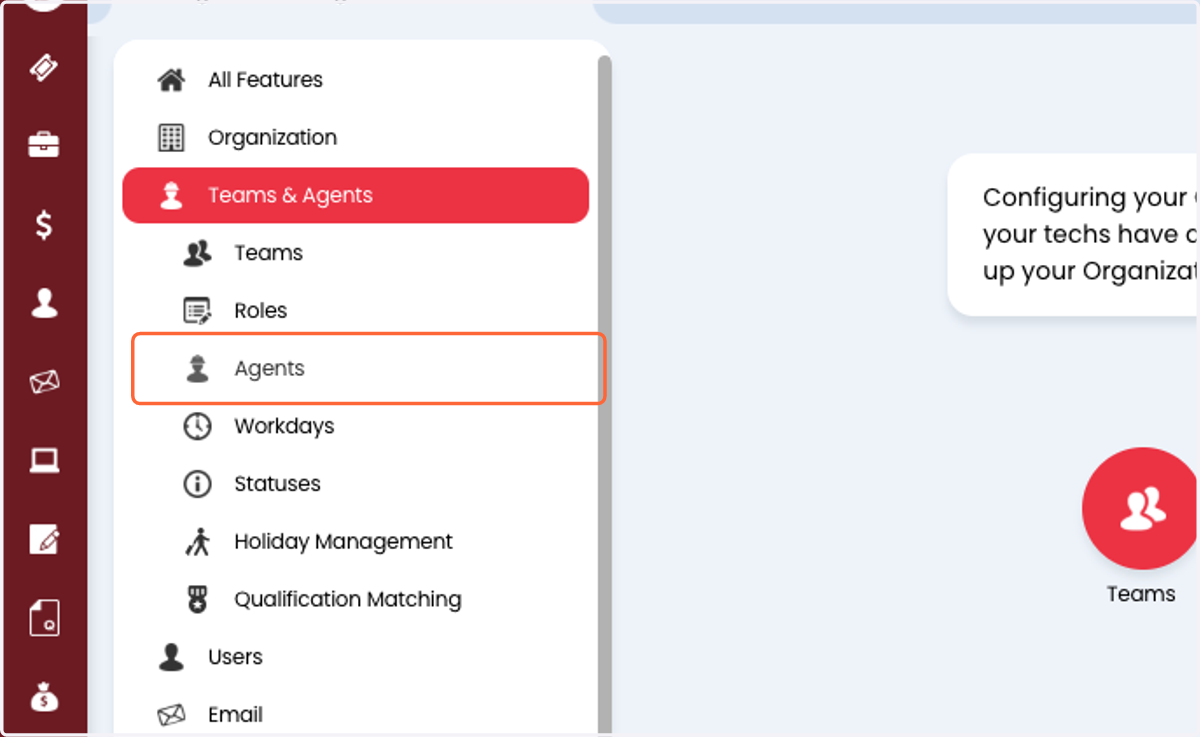 Click on Agents