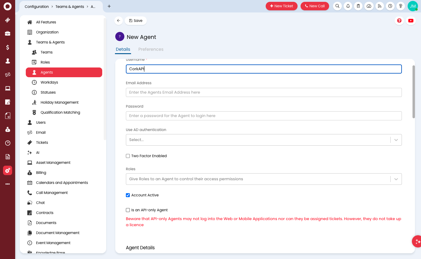 Check "Is an API-only Agent"