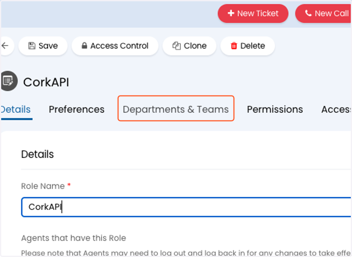 Click on Departments & Teams