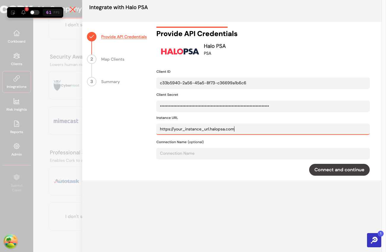 Enter your Halo Instance URL