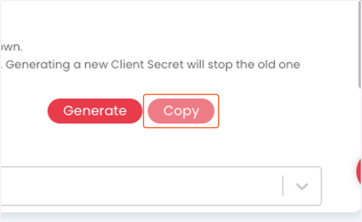 Copy your Client Secret