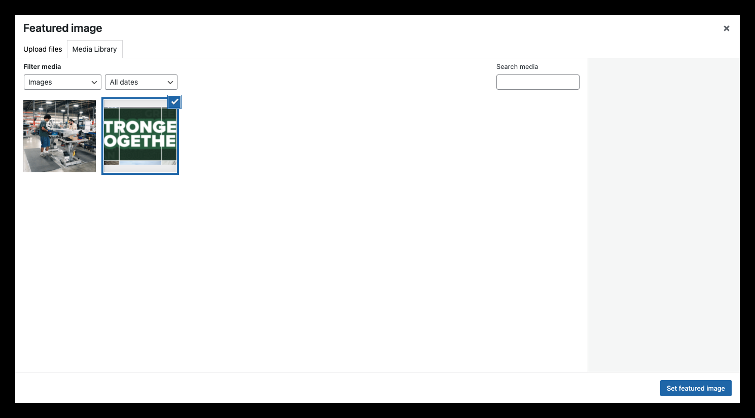 Click on Set featured image