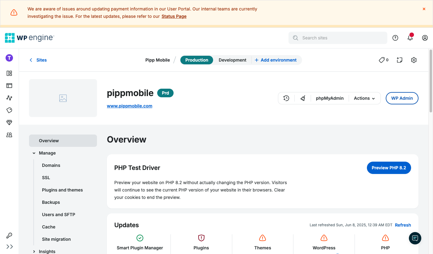 Click on WP Admin
