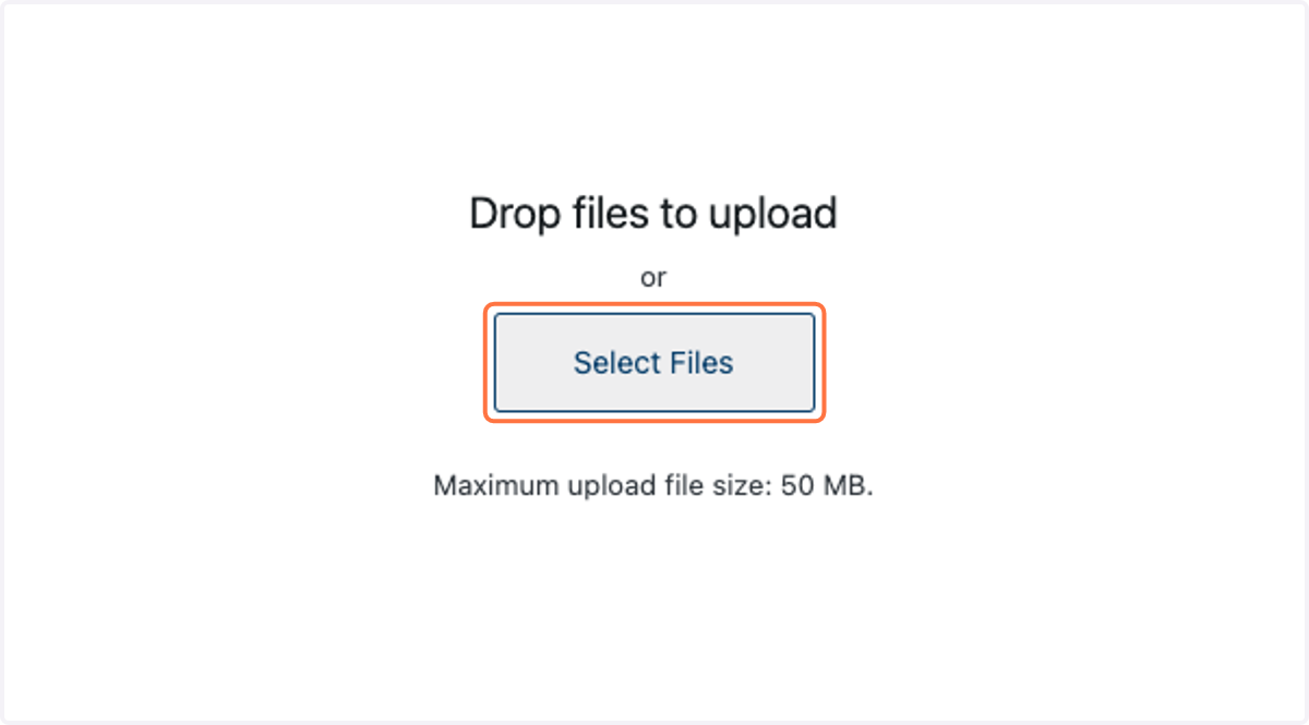 Click on Select Files