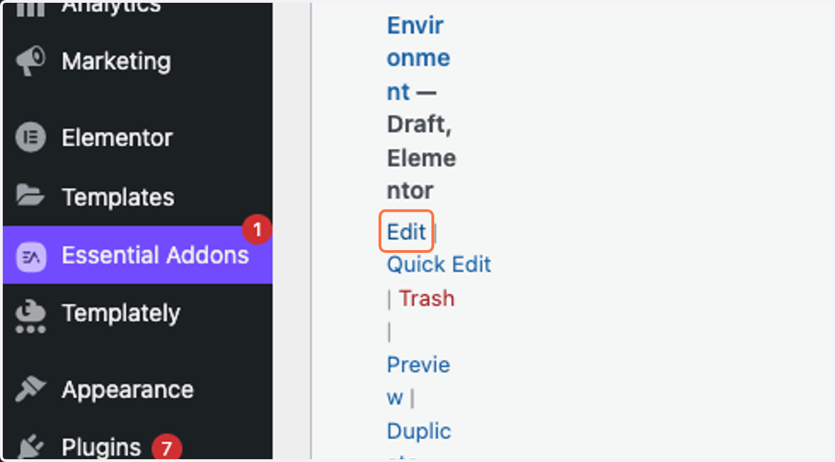 Click on Edit