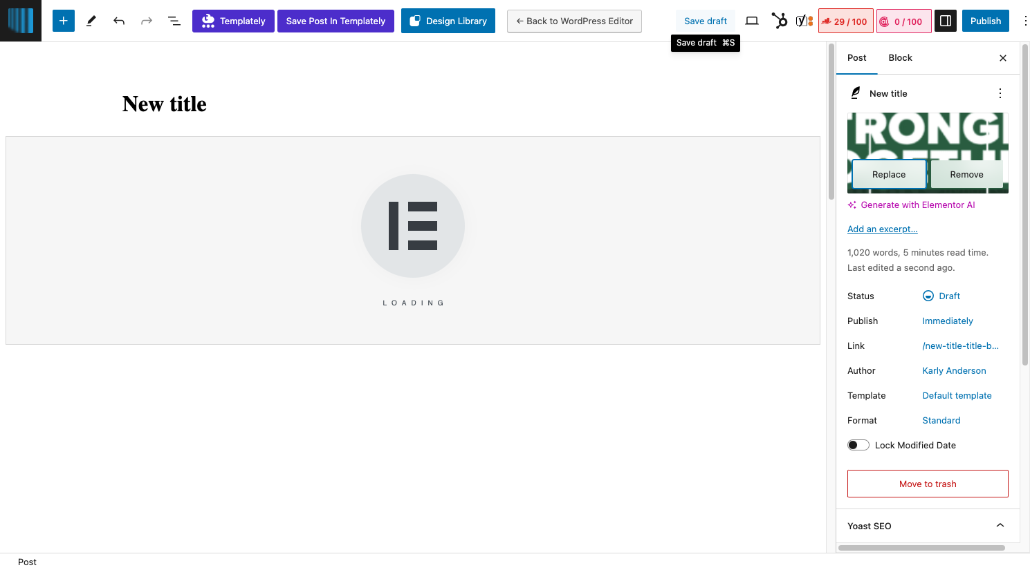 Click on Save draft