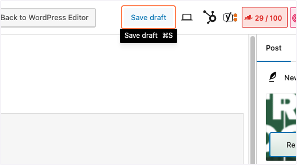 Click on Save draft