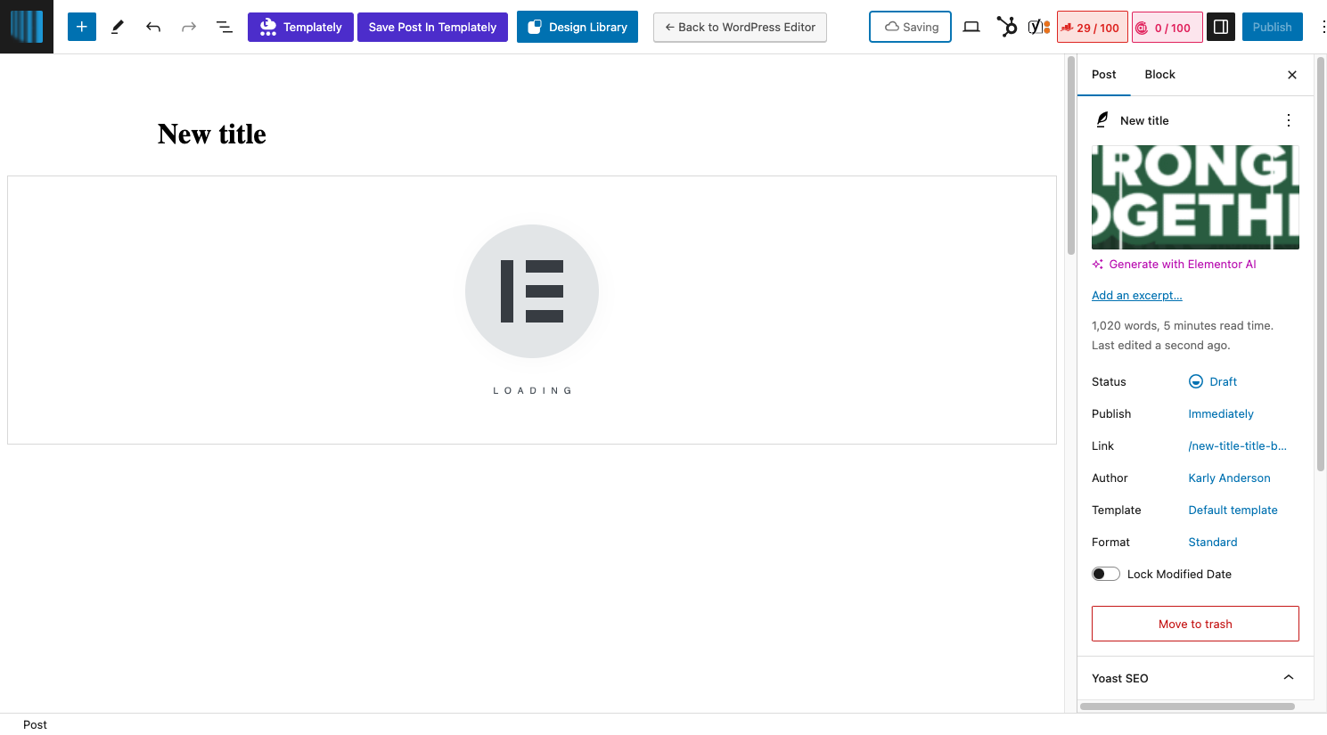 Click on Edit with Elementor