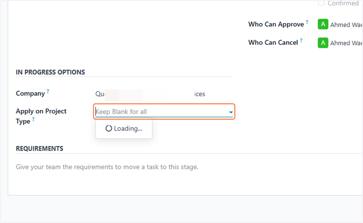 Click on Apply on Project Type?