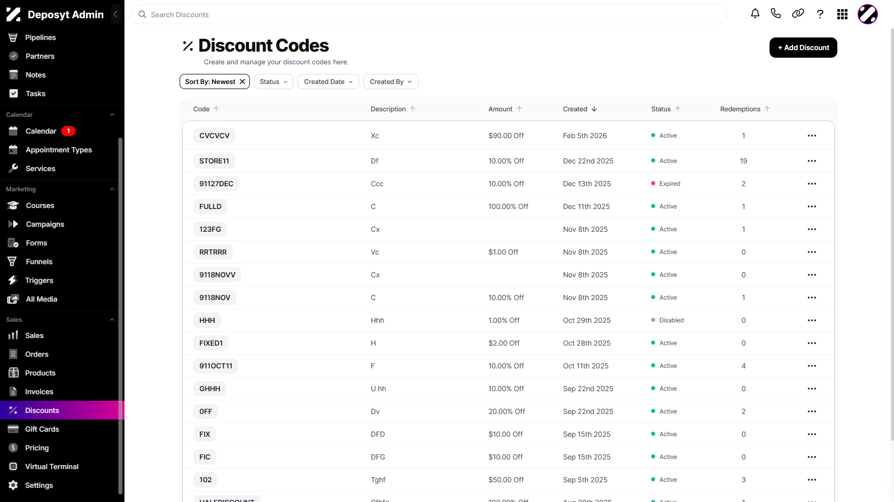Editing the Discount General Information