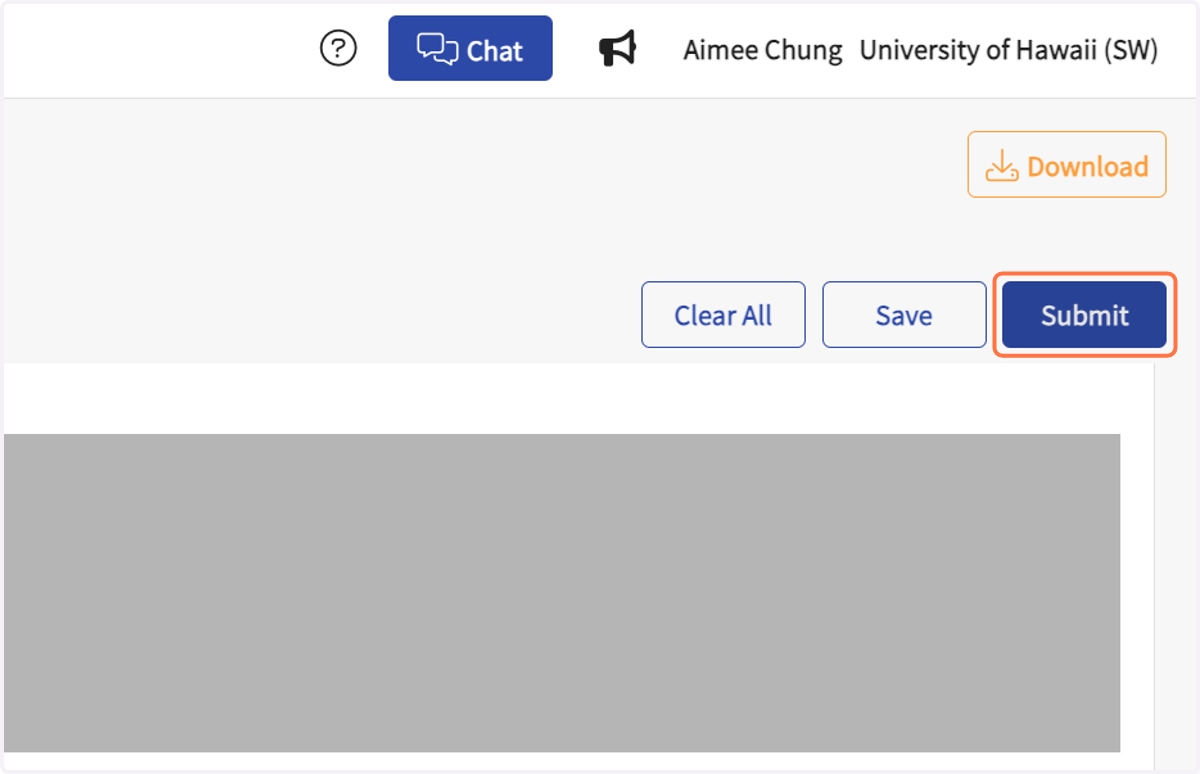 Field Instructors - click on "Submit" when complete.