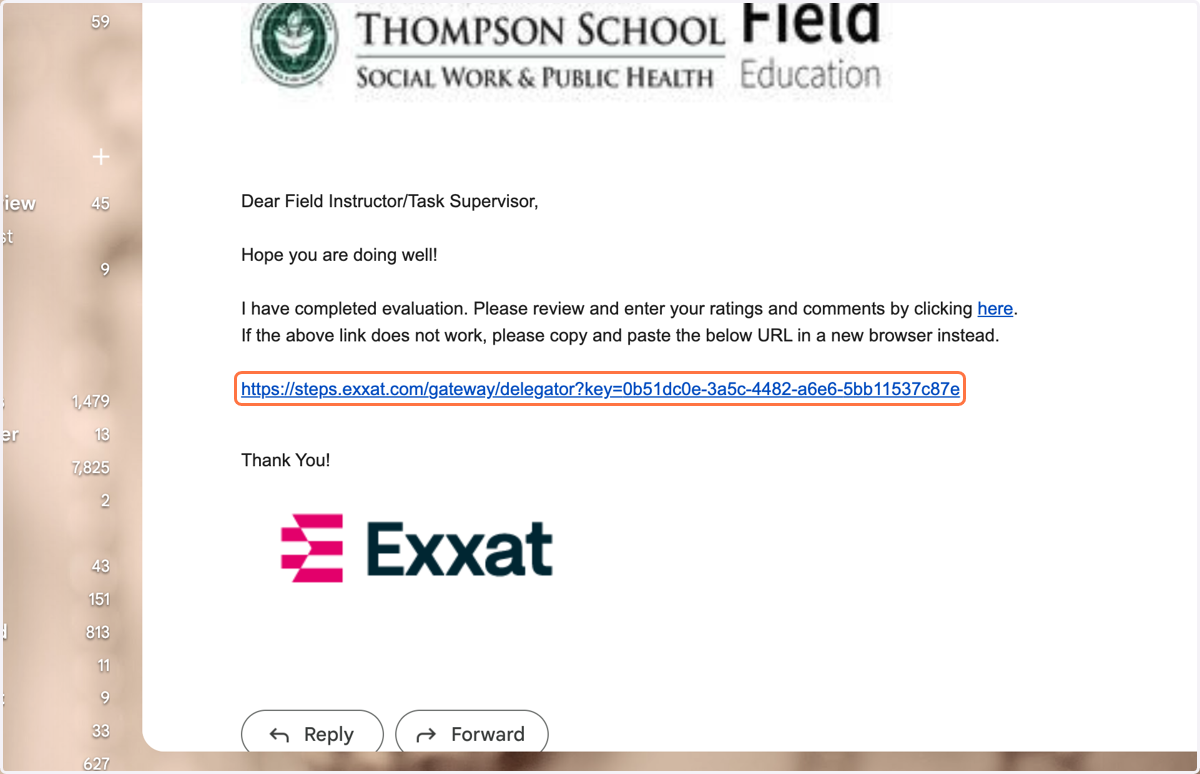 Click on the link in the email.