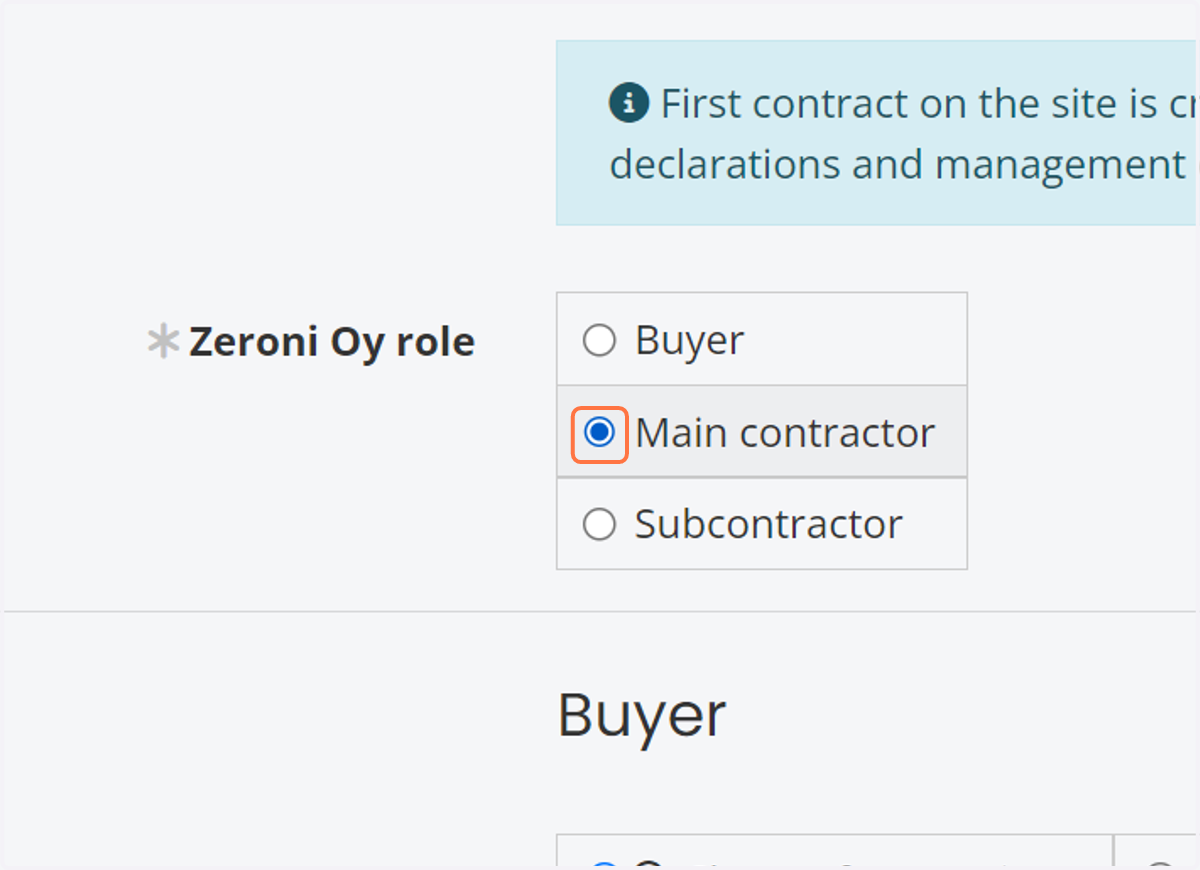 Choose your company's role on this particular construction site.