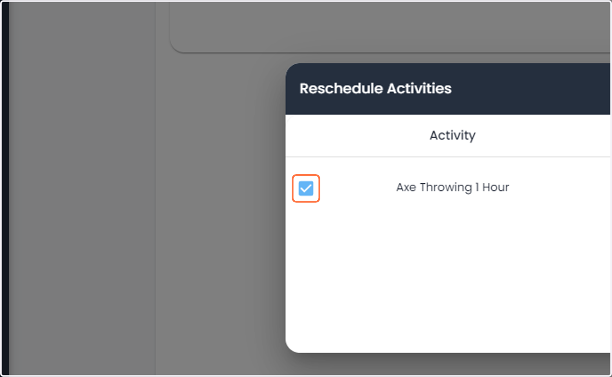 Check the items you want to reschedule