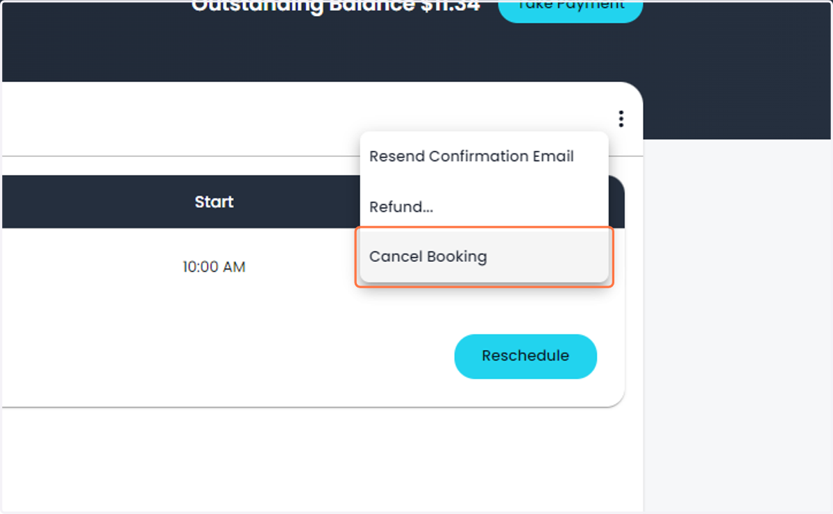 Click here to Cancel a Booking