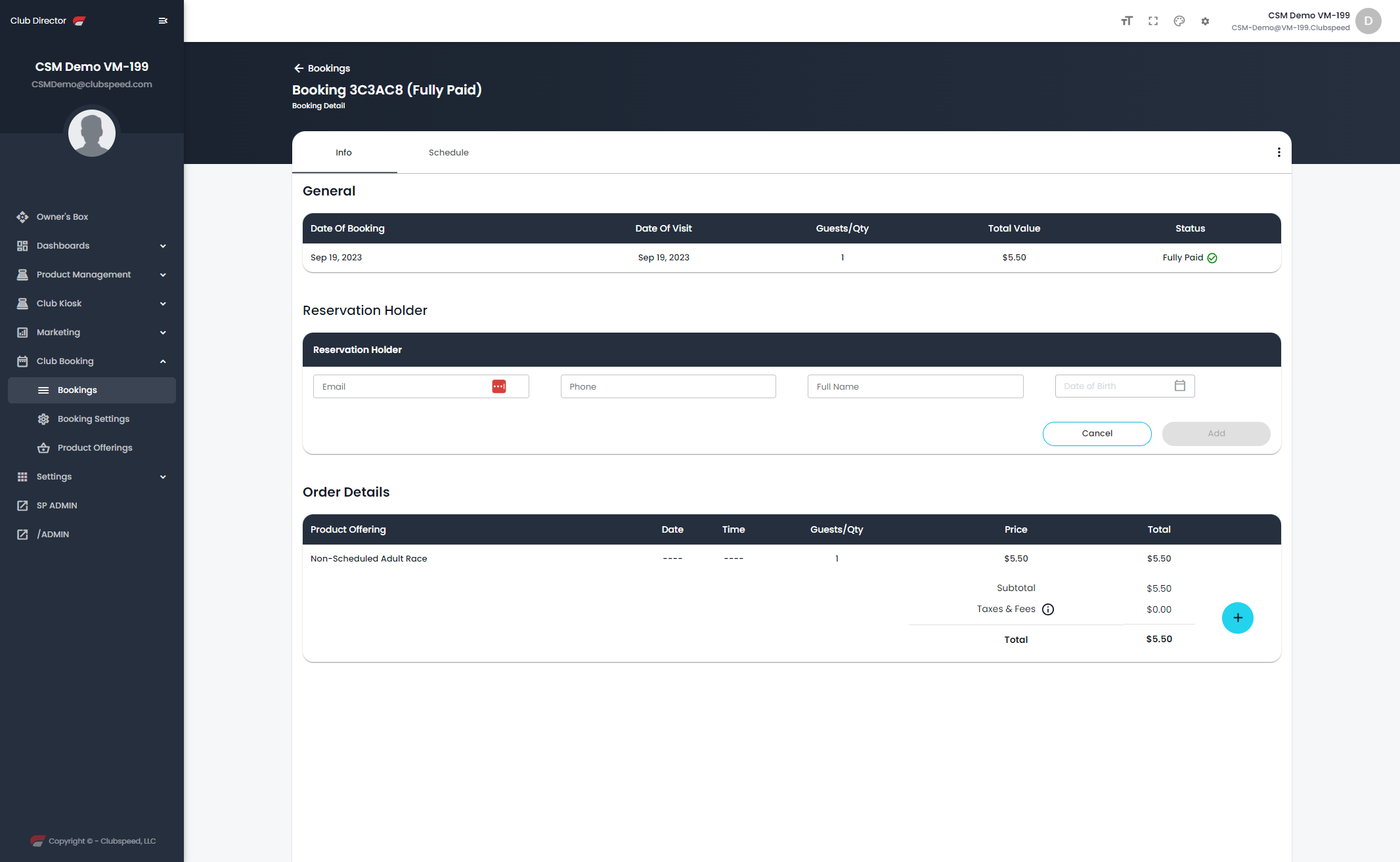 What the guest purchased is viewable under order details