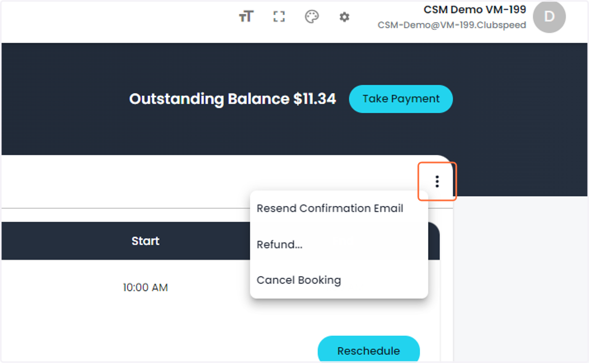 You can also resend confirmation emails, refund, or cancel a booking