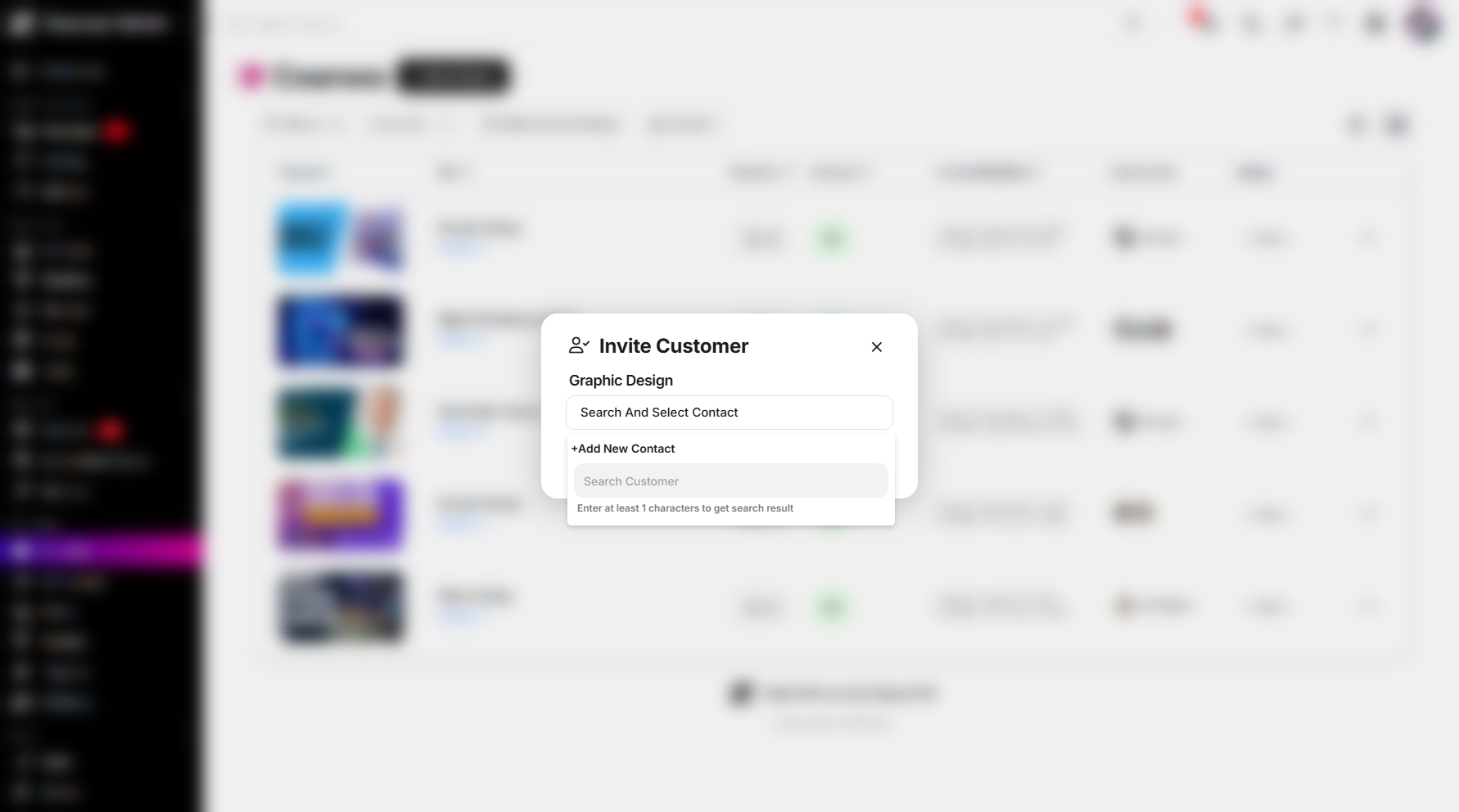 Step 10: The Search Customer dropdown menu will appear. Type at least two letters of the customer’s name to display matching customers, then select one or more. Once selected, click Save to apply the changes.
