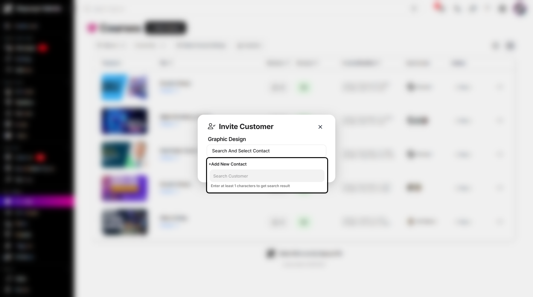 Step 10: The Search Customer dropdown menu will appear. Type at least two letters of the customer’s name to display matching customers, then select one or more. Once selected, click Save to apply the changes.