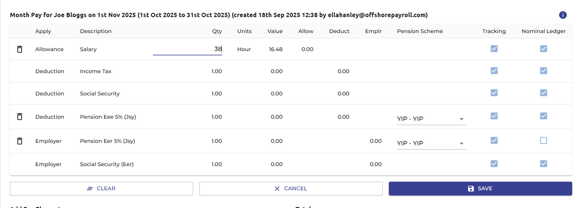 You can now enter the quantity of hours as shown in the screenshot example.